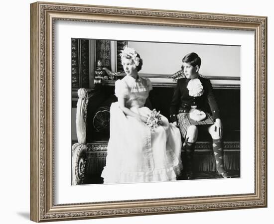 Princess Anne and Prince Andrew as Children at a Wedding, England-Cecil Beaton-Framed Photographic Print