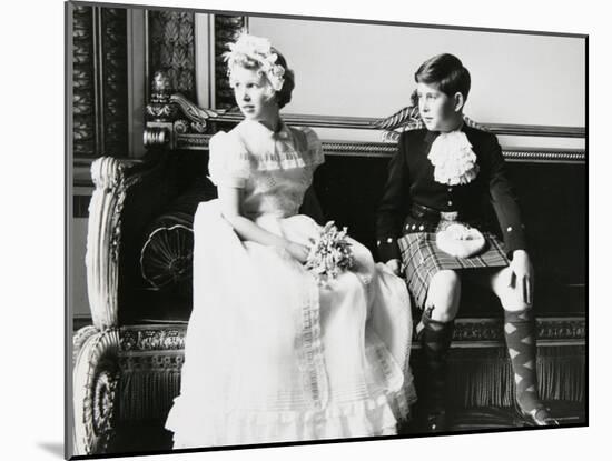 Princess Anne and Prince Andrew as Children at a Wedding, England-Cecil Beaton-Mounted Photographic Print