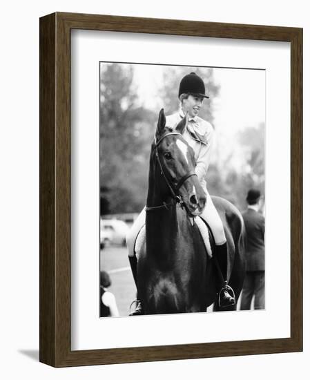 Princess Anne Daughter of Queen Elizabeth Sitting on Horse For the First Time Since Her Fall-null-Framed Photographic Print