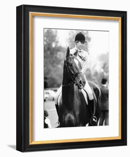 Princess Anne Daughter of Queen Elizabeth Sitting on Horse For the First Time Since Her Fall-null-Framed Photographic Print