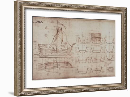 Princess Bride the Movie: Ship Illustration-null-Framed Premium Giclee Print