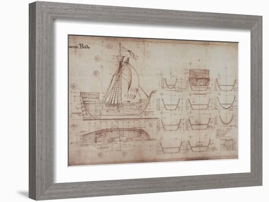 Princess Bride the Movie: Ship Illustration-null-Framed Premium Giclee Print