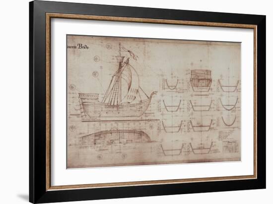 Princess Bride the Movie: Ship Illustration-null-Framed Premium Giclee Print