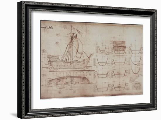 Princess Bride the Movie: Ship Illustration-null-Framed Premium Giclee Print