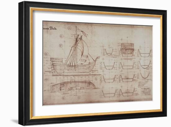 Princess Bride the Movie: Ship Illustration-null-Framed Premium Giclee Print