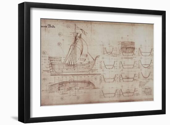 Princess Bride the Movie: Ship Illustration-null-Framed Art Print