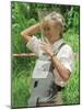 Princess Diana Adjusts Her Face Protector During Her Visit to Mine Fields in Haumbo Angola-null-Mounted Photographic Print