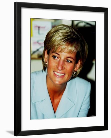 Princess Diana at Brompton Hospital to Highlight Cystic Fibrosis Week-null-Framed Photographic Print