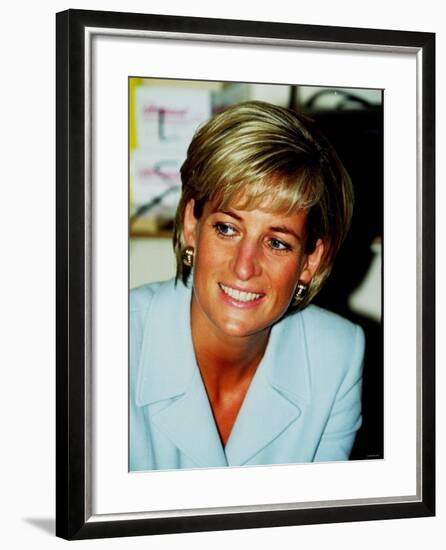 Princess Diana at Brompton Hospital to Highlight Cystic Fibrosis Week-null-Framed Photographic Print