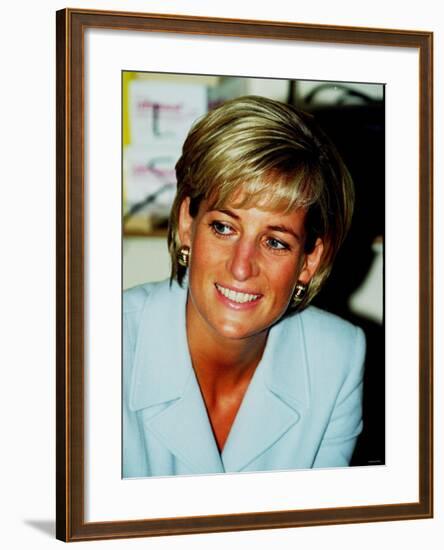 Princess Diana at Brompton Hospital to Highlight Cystic Fibrosis Week-null-Framed Photographic Print