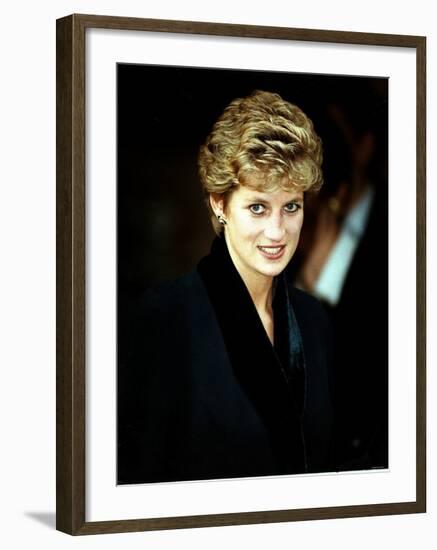 Princess Diana at the Relaunch of Birthright Charity November 1993-null-Framed Photographic Print