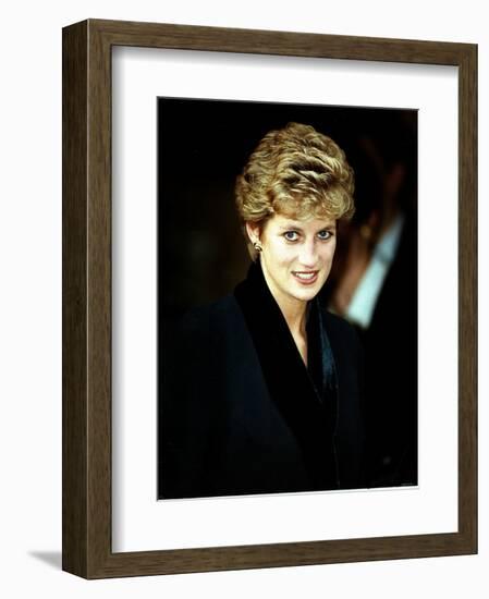 Princess Diana at the Relaunch of Birthright Charity November 1993-null-Framed Photographic Print