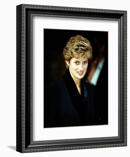 Princess Diana at the Relaunch of Birthright Charity November 1993-null-Framed Photographic Print