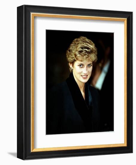 Princess Diana at the Relaunch of Birthright Charity November 1993-null-Framed Photographic Print