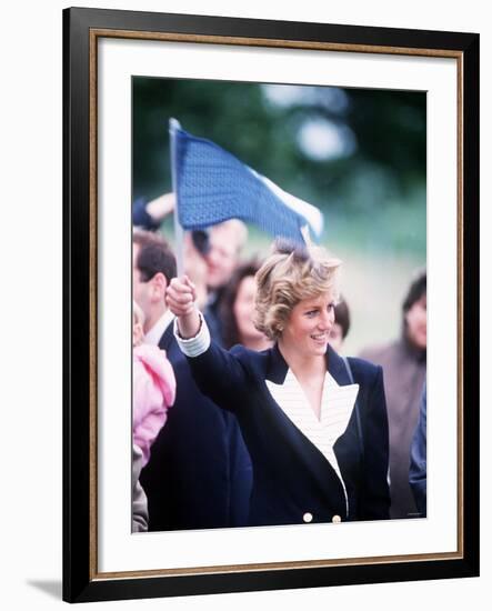 Princess Diana Attending a Pentathlon Near Windsor July 1988-null-Framed Photographic Print