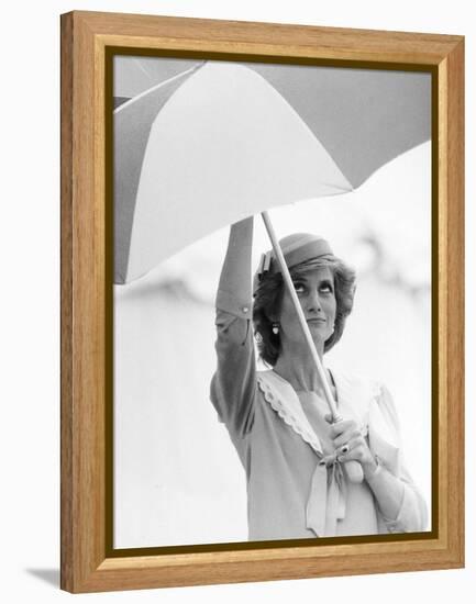 Princess Diana in Berkshire on a Stormy Day June 1985-null-Framed Premier Image Canvas