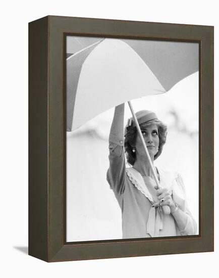 Princess Diana in Berkshire on a Stormy Day June 1985-null-Framed Premier Image Canvas