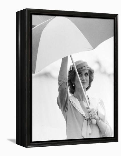 Princess Diana in Berkshire on a Stormy Day June 1985-null-Framed Premier Image Canvas