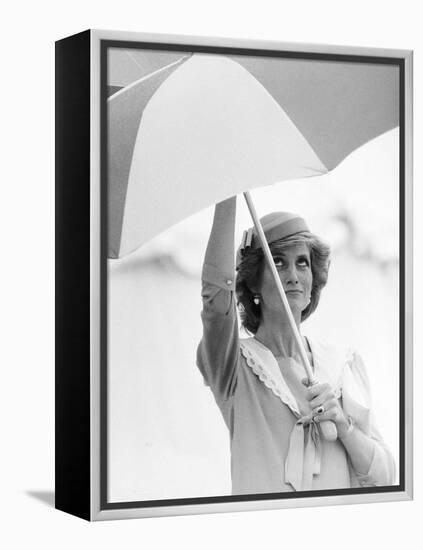 Princess Diana in Berkshire on a Stormy Day June 1985-null-Framed Premier Image Canvas