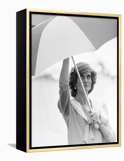 Princess Diana in Berkshire on a Stormy Day June 1985-null-Framed Premier Image Canvas