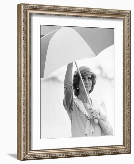 Princess Diana in Berkshire on a Stormy Day June 1985-null-Framed Photographic Print