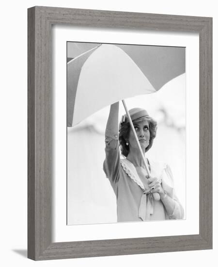 Princess Diana in Berkshire on a Stormy Day June 1985-null-Framed Photographic Print