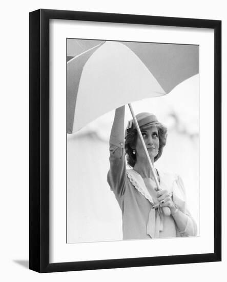 Princess Diana in Berkshire on a Stormy Day June 1985-null-Framed Photographic Print