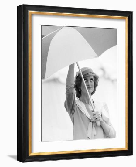 Princess Diana in Berkshire on a Stormy Day June 1985-null-Framed Photographic Print