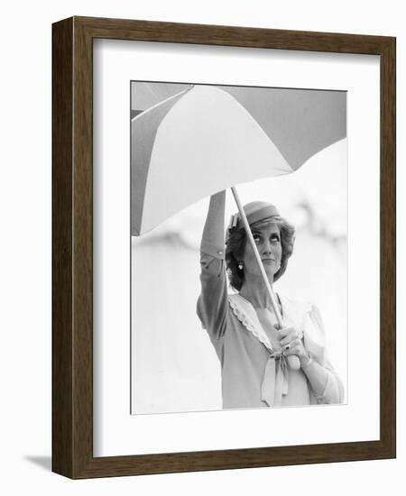 Princess Diana in Berkshire on a Stormy Day June 1985-null-Framed Premium Photographic Print