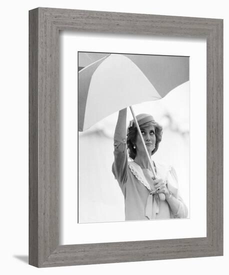 Princess Diana in Berkshire on a Stormy Day June 1985-null-Framed Photographic Print