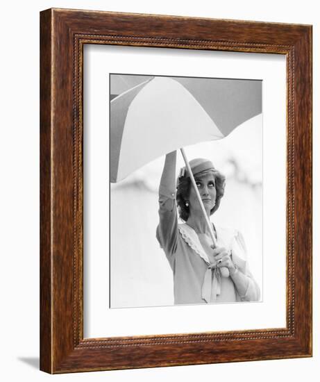 Princess Diana in Berkshire on a Stormy Day June 1985-null-Framed Photographic Print