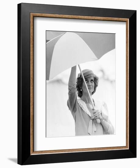 Princess Diana in Berkshire on a Stormy Day June 1985-null-Framed Photographic Print