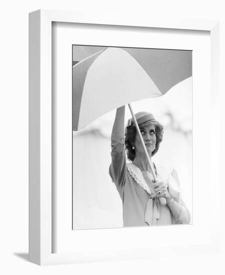 Princess Diana in Berkshire on a Stormy Day June 1985-null-Framed Photographic Print