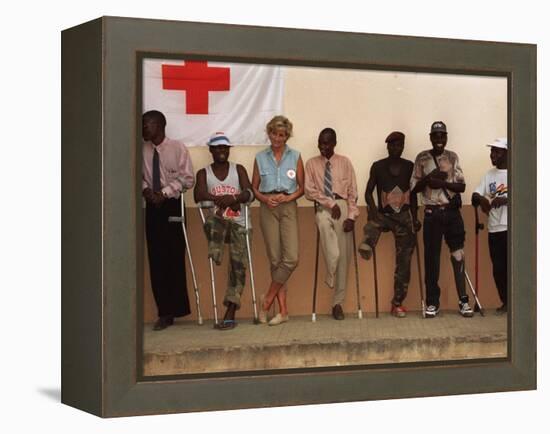 Princess Diana January 2001 Visits Landmine Victims at Orthopedic Centre Ruanda Angola-null-Framed Premier Image Canvas