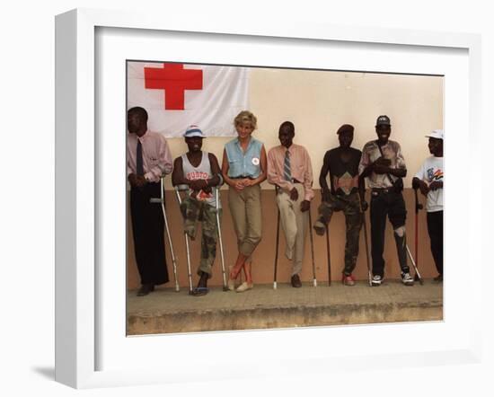 Princess Diana January 2001 Visits Landmine Victims at Orthopedic Centre Ruanda Angola-null-Framed Photographic Print