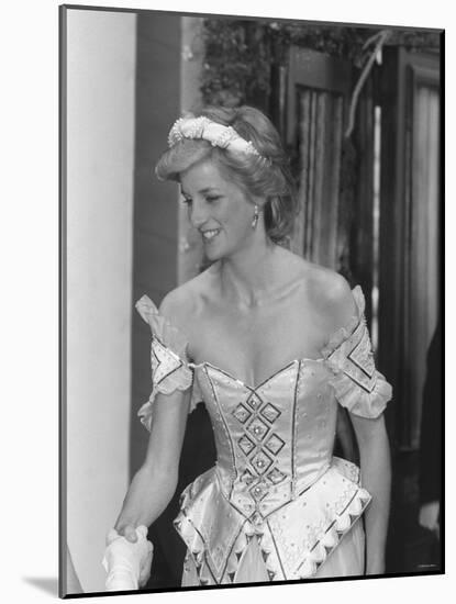 Princess Diana July 1986 Pictured Arriving at the Bolshoi Ballet in London Wearing a Corset Dress-null-Mounted Photographic Print