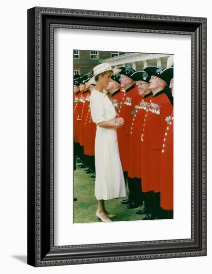 Princess Diana Meeting Pensioners at Royal Hospital Chelsea-Associated Newspapers-Framed Photo