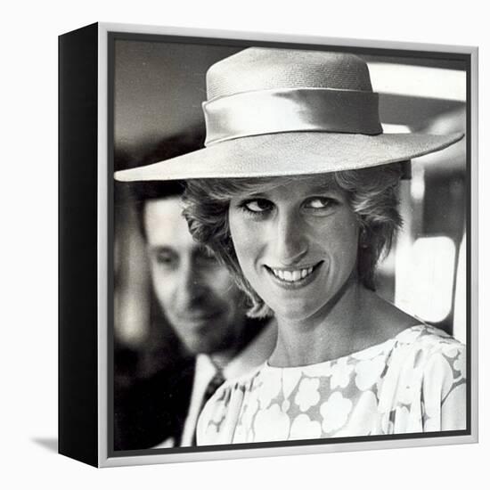 Princess Diana of Wales Visit to Open the Fisher Price Toy Factory in Peterlee-null-Framed Premier Image Canvas