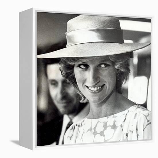 Princess Diana of Wales Visit to Open the Fisher Price Toy Factory in Peterlee-null-Framed Premier Image Canvas