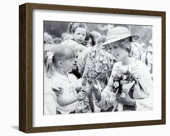 Princess Diana of Wales Visit to Open the Fisher Price Toy Factory in Peterlee-null-Framed Photographic Print