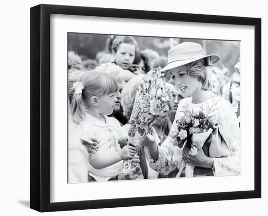 Princess Diana of Wales Visit to Open the Fisher Price Toy Factory in Peterlee-null-Framed Photographic Print