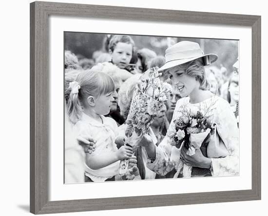 Princess Diana of Wales Visit to Open the Fisher Price Toy Factory in Peterlee-null-Framed Photographic Print