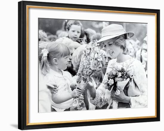 Princess Diana of Wales Visit to Open the Fisher Price Toy Factory in Peterlee-null-Framed Photographic Print