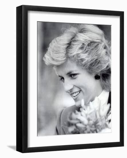 Princess Diana of Wales Visiting the Age Concern Day Centre in Durham-null-Framed Photographic Print