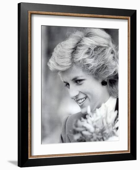 Princess Diana of Wales Visiting the Age Concern Day Centre in Durham-null-Framed Photographic Print