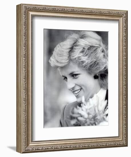 Princess Diana of Wales Visiting the Age Concern Day Centre in Durham-null-Framed Photographic Print