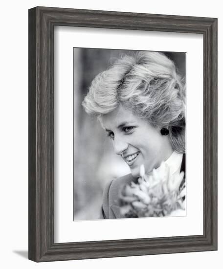 Princess Diana of Wales Visiting the Age Concern Day Centre in Durham-null-Framed Photographic Print