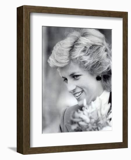 Princess Diana of Wales Visiting the Age Concern Day Centre in Durham-null-Framed Photographic Print