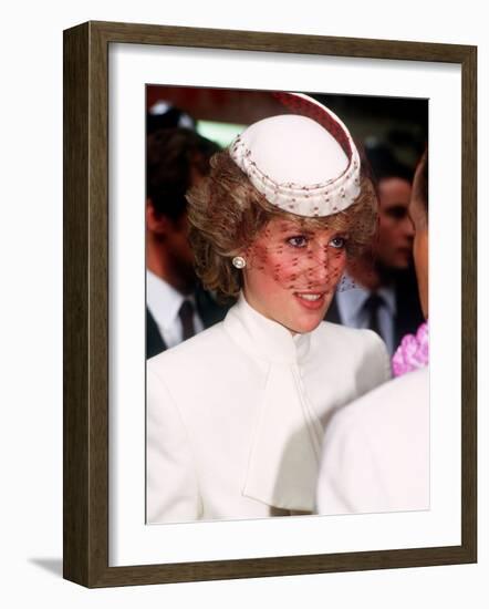 Princess Diana Opens the World Travel Market in Olympia November 1985-null-Framed Photographic Print