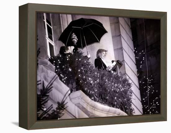 Princess Diana Turns on the Christmas Lights on Regent Street-null-Framed Premier Image Canvas